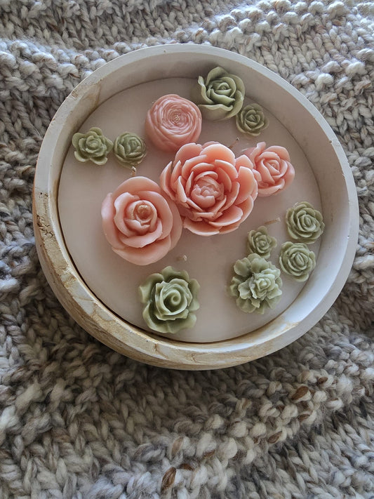 Flower Bouquet Candle - Large 4 wick coconut wax candle