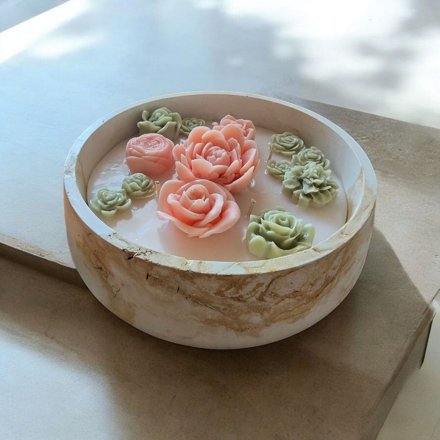 Flower Bouquet Candle - Large 4 wick coconut wax candle