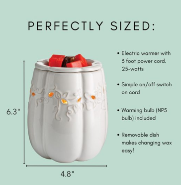 White Pumpkin Wax Warmer - Electric