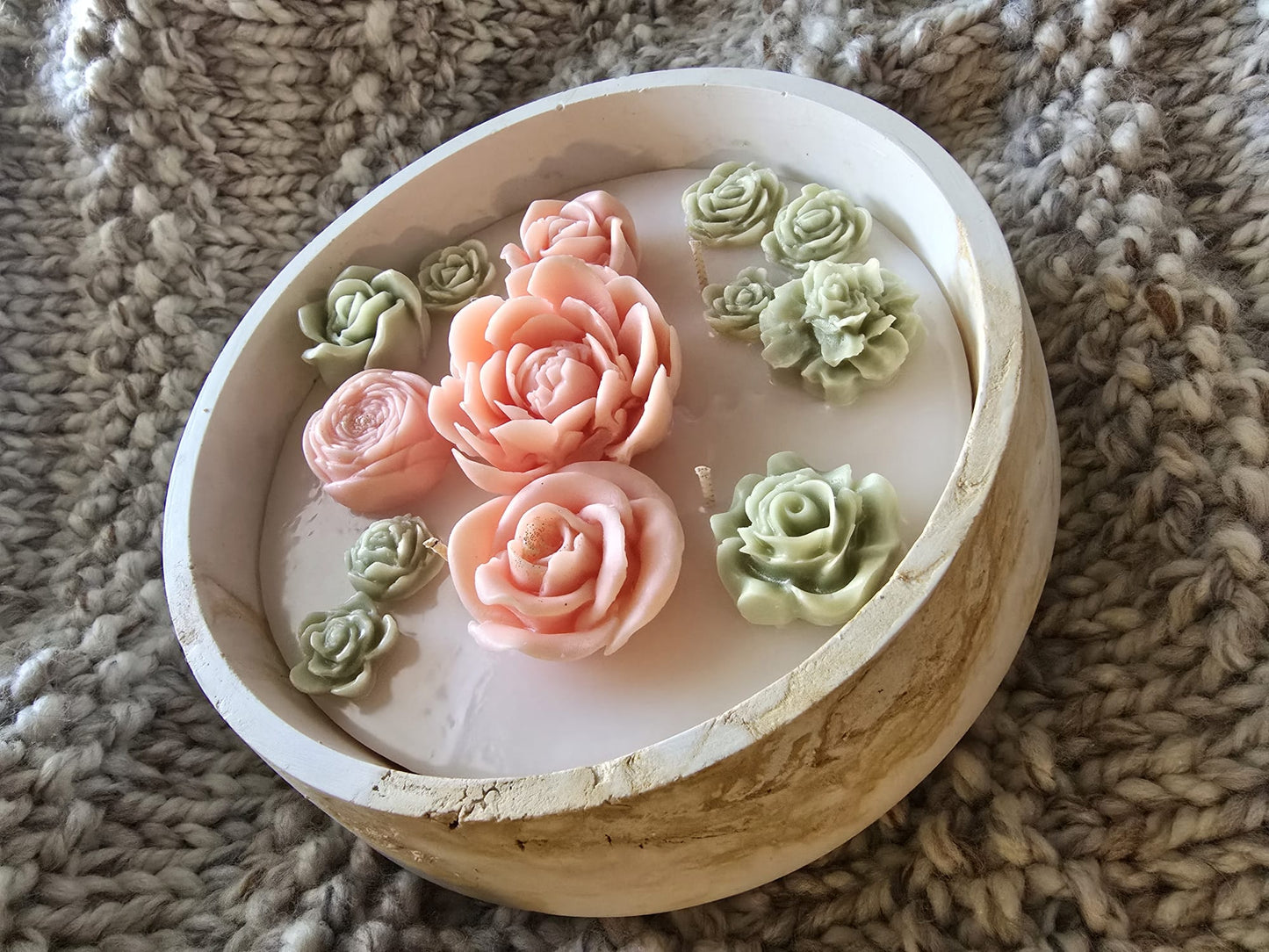 Flower Bouquet Candle - Large 4 wick coconut wax candle